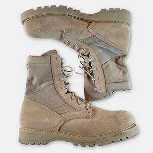 UFCW Vibram Military Combat Boots Leather Steel Toe Canvas Lace Up 13.5 W 8430